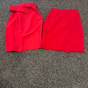 2 Elegant Red Women's Skirt